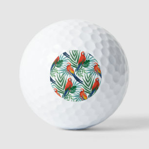 Tropical Parrots: Lush Palm Seamless Golf Balls