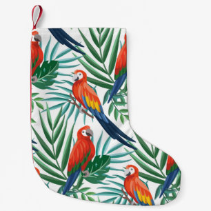 Tropical Parrots: Lush Palm Seamless Small Christmas Stocking