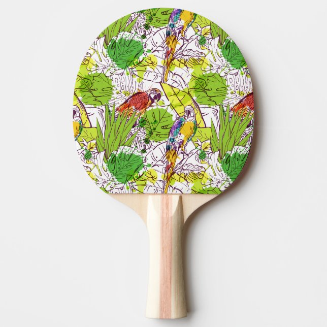 Tropical Parrots Ping Pong Paddle (Front)