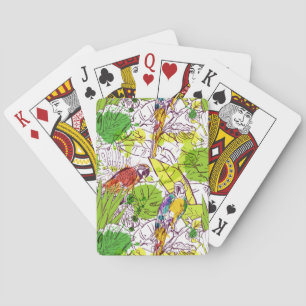Tropical Parrots Playing Cards