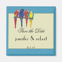 Tropical Parrots Save the Date Magnet