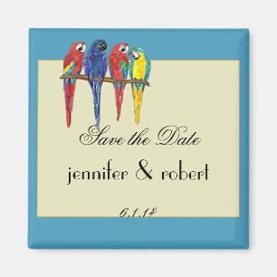 Tropical Parrots Save the Date Magnet