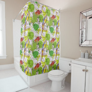 Tropical Parrots Shower Curtain