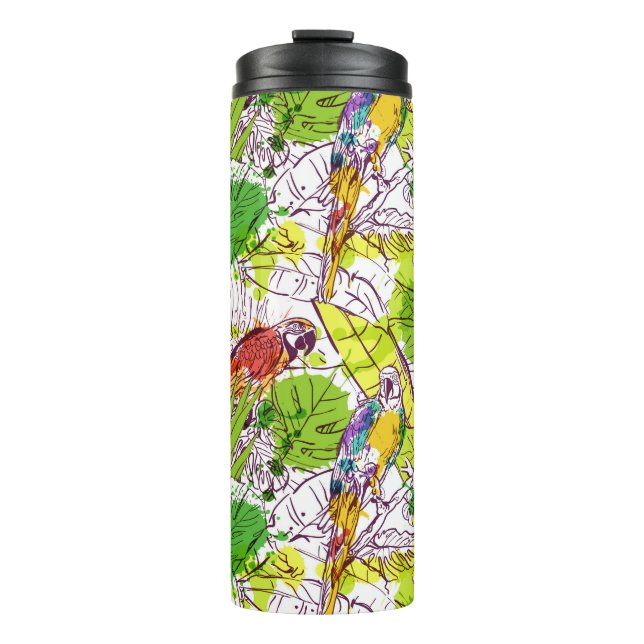 Tropical Parrots Thermal Tumbler (Front)