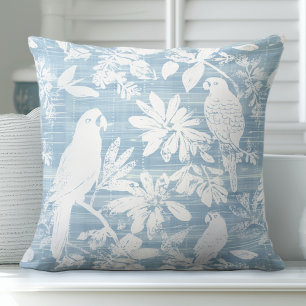 Tropical Parrots Throw Pillow