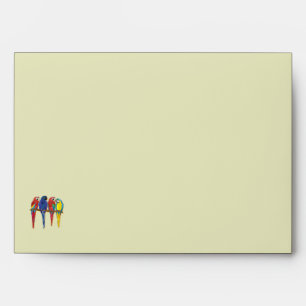 Tropical Parrots Wedding Envelope