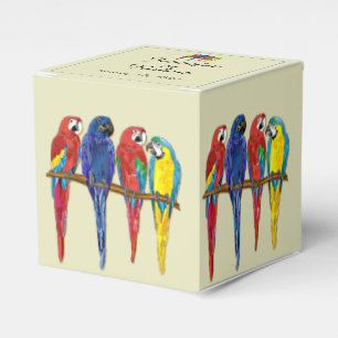 Tropical Parrots Wedding Favour Box