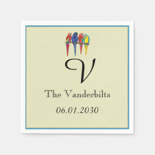 Tropical Parrots Wedding Napkin