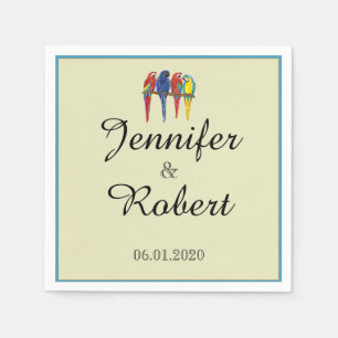 Tropical Parrots Wedding Napkin