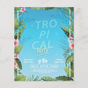 Tropical Party Flyer, Hawaii Summer party Flyer