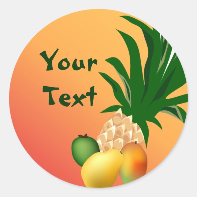 Tropical Party Food Sticker (Front)