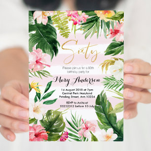 Tropical party forty 60th Birthday Invitation