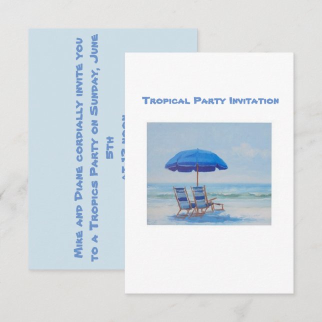 Tropical Party Invitation (Front/Back)