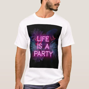 Tropical party, neon palm leaves. T-Shirt