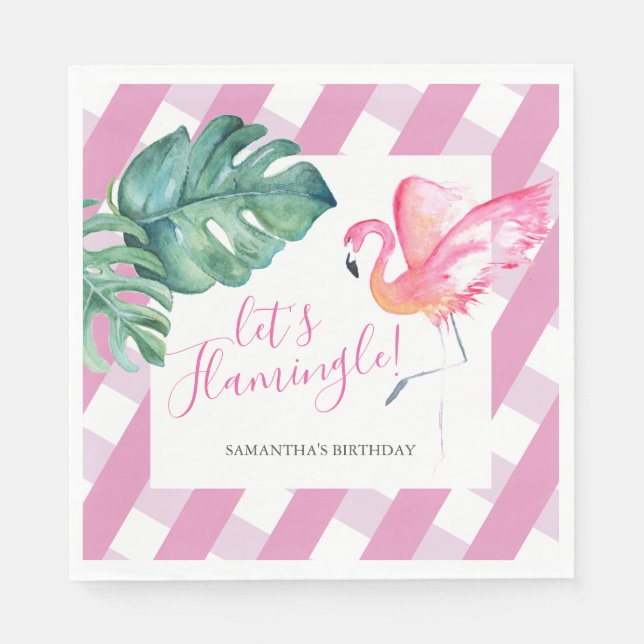 Tropical Party Personalised Birthday Napkins (Front)