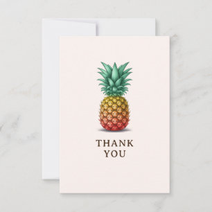 Tropical party retro pineapple thank you card