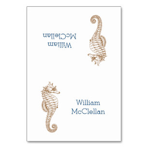 Tropical Party Seahorse Tented Place Cards