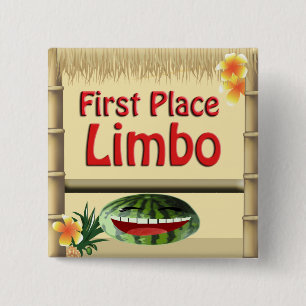 Tropical Party Tiki Hut  1st Place Limbo Button