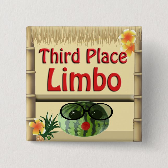 Tropical Party Tiki Hut  3rd Place Limbo Button (Front)