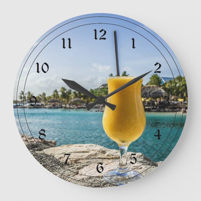 Tropical Passion Fruit Drink Large Clock (Front)