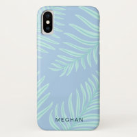 tropical pastel foliage monogram