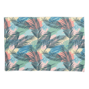 Tropical Pastel Leaf Pattern Pillowcase