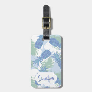 Tropical Pastel Pineapple Pattern   Add Your Name Luggage Tag