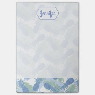 Tropical Pastel Pineapple Pattern   Add Your Name Post-it Notes