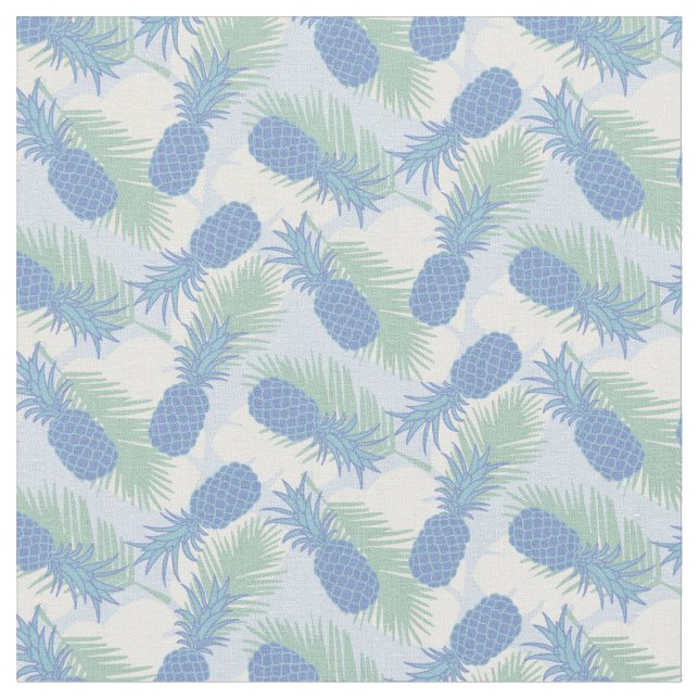 Tropical Pastel Pineapple Pattern Fabric (Close Up)