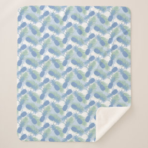 Tropical Pastel Pineapple Pattern Sherpa Blanket