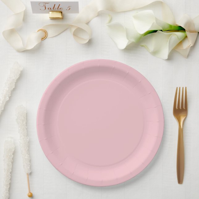 Tropical Pastel Pink Paper Plate (Wedding)