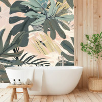 Tropical Pastels: Palm Seamless Pattern