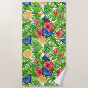 Tropical pattern beach towel