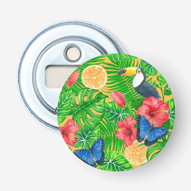 Tropical pattern bottle opener (Front)