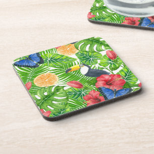 Tropical pattern coaster