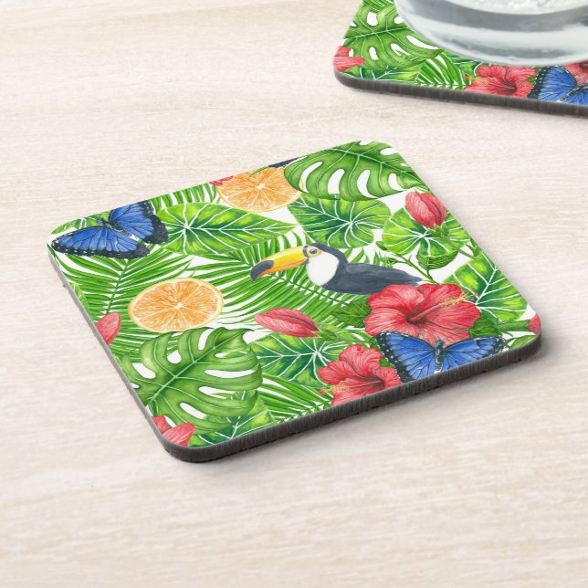 Tropical pattern coaster (Left Side)