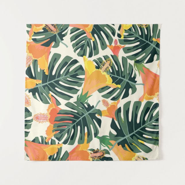 Tropical pattern. Colorful textile texture. exotic Tapestry (Front)