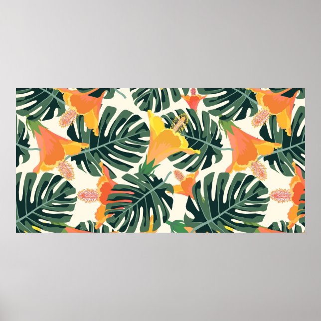 Tropical pattern. Colourful textile texture. exoti Poster (Front)