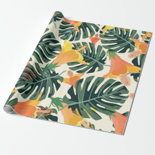 Tropical pattern. Colourful textile texture. exoti Wrapping Paper