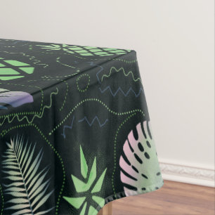 Tropical pattern dark tablecloth
