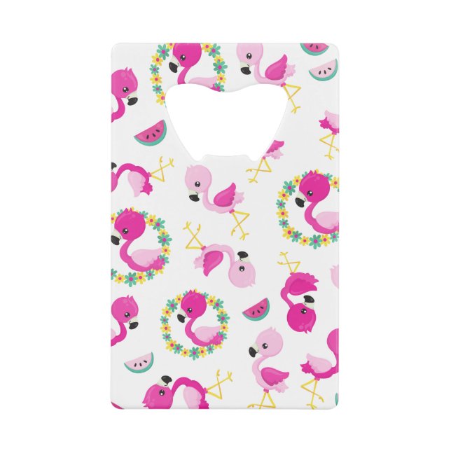 Tropical Pattern, Flamingos, Watermelons, Flowers (Front)