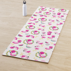 Tropical Pattern, Flamingos, Watermelons, Flowers Yoga Mat