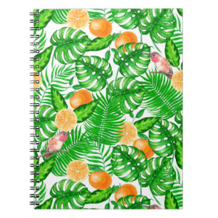 Tropical pattern, hummingbirds II Notebook