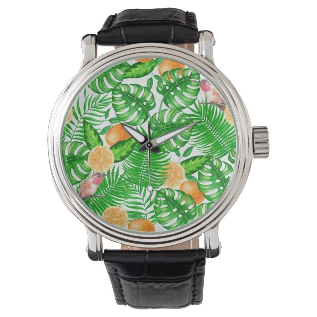 Tropical pattern, hummingbirds II Watch (Front)