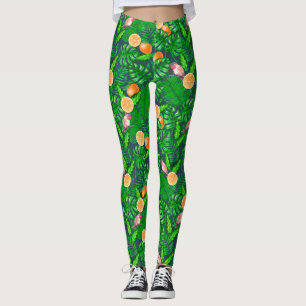 Tropical pattern, hummingbirds leggings
