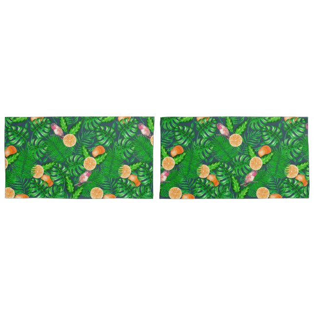 Tropical pattern, hummingbirds pillowcase (Front-Set)