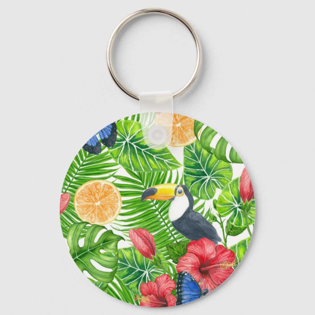 Tropical pattern key ring (Front)