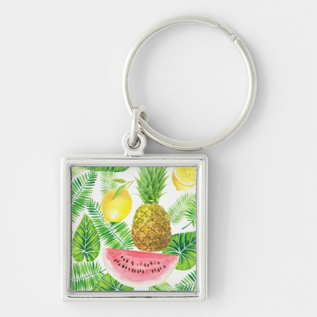 Tropical pattern key ring (Front)