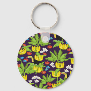 Tropical pattern key ring