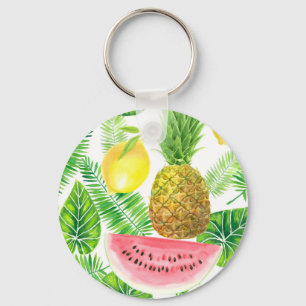 Tropical pattern key ring